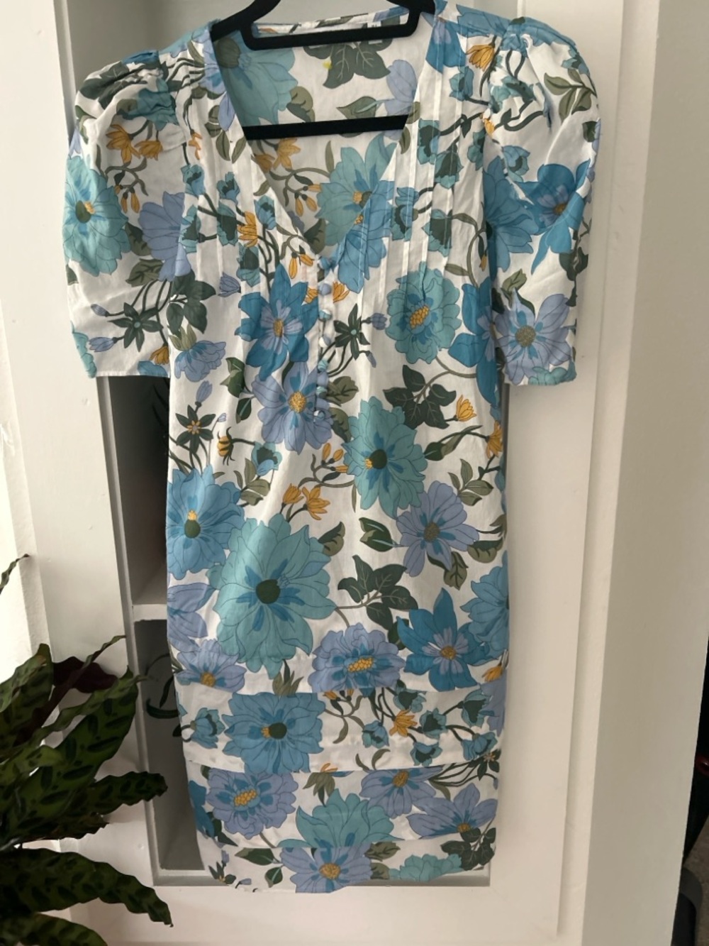 Anthropologie & Other Stories Los Angeles Atelier Blue Floral Dress Size 10